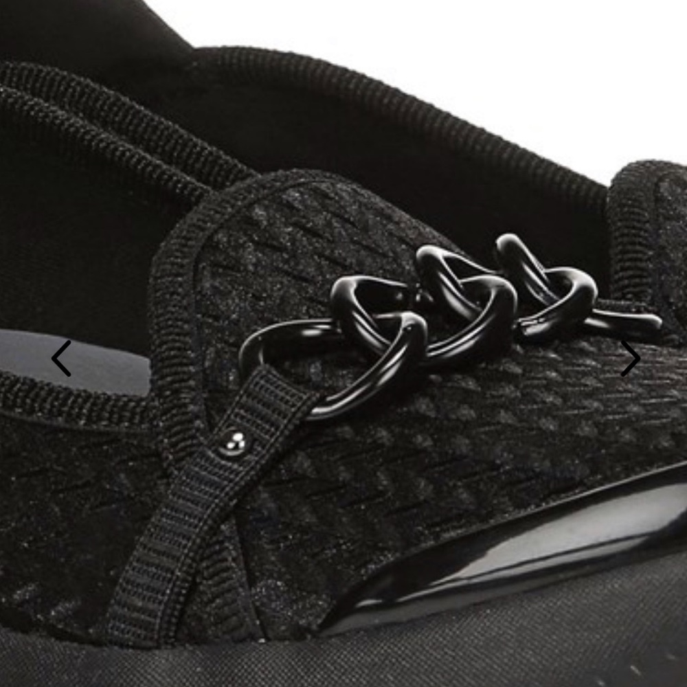 Bzees Black Textured Flats with Chain Detail